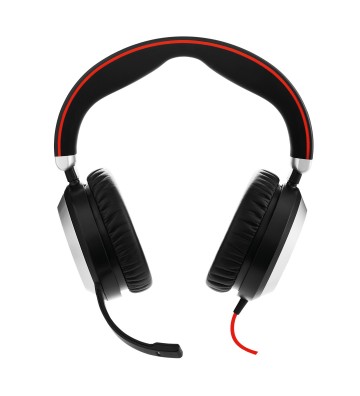 Jabra Evolve 80 MS Stereo Headset Ledningsført Kontor Callcenter Sort