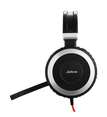 Jabra Evolve 80 UC Stereo Headset Ledningsført Kontor Callcenter Sort