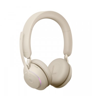 Jabra Evolve2 65, MS Stereo Headset Trådløs Kontor Callcenter USB Type-A Bluetooth Beige