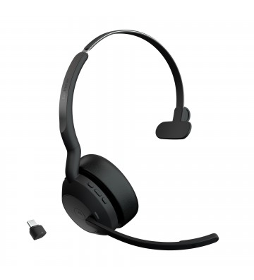 Jabra Evolve2 55 Headset Trådløs Kontor Callcenter Bluetooth Sort