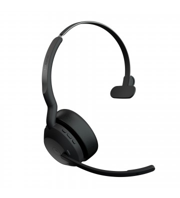 Jabra Evolve2 55 Headset Kabel & trådløs Kontor Callcenter Bluetooth Opladningsstativ Sort