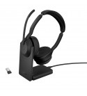 Jabra Evolve2 55 Headset Kabel & trådløs Kontor Callcenter Bluetooth Opladningsstativ Sort