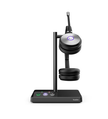 Yealink WH62 Dual UC Headset Trådløs Kontor Callcenter Micro-USB Opladningsstativ Sort