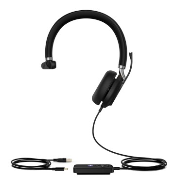 Yealink UH38 Mono Teams Headset Kabel & trådløs Kontor Callcenter Bluetooth Sort