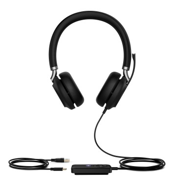 Yealink UH38 Dual Teams Headset Kabel & trådløs Kontor Callcenter Bluetooth Sort