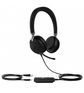 Yealink UH38 Dual Teams Headset Kabel & trådløs Kontor Callcenter Bluetooth Sort