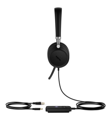 Yealink UH38 Dual Teams Headset Kabel & trådløs Kontor Callcenter Bluetooth Sort