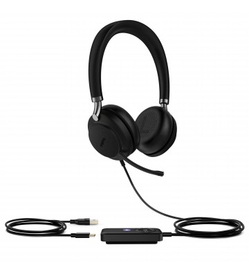 Yealink UH38 Dual UC Headset Kabel & trådløs Kontor Callcenter Bluetooth Sort