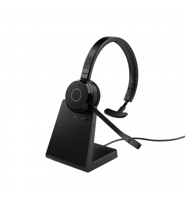 Jabra Evolve 65 TE Headset Kabel & trådløs Kontor Callcenter USB Type-A Bluetooth Opladningsstativ Sort