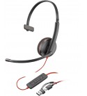 POLY|HP Blackwire 3210 Monaural USB-C Headset +USB-C/A Adapter