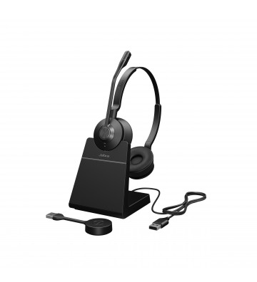 Jabra Engage 55 Headset Trådløs Kontor Callcenter Bluetooth Opladningsstativ Sort